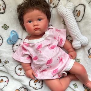 Muñecas <span class=keywords><strong>Reborn</strong></span> de Silicona Realistas para Niñas <span class=keywords><strong>con</strong></span> Textura de Venas, Cabello Rizado/Lacio, Muñecas Recién Nacidas Anatómicamente Correctas - Product Image 6