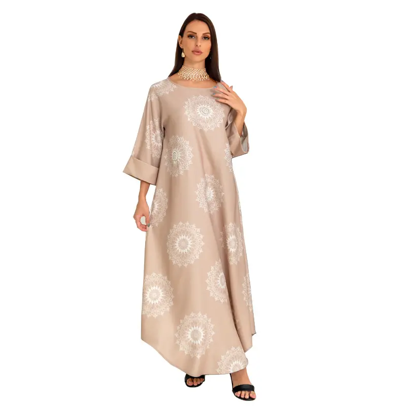 2023 गर्म बिक्री दुबई Tutkish अफगान आकस्मिक Abaya मुस्लिम मुद्रण पोशाक मानसून की Baju मुस्लिम कपड़े