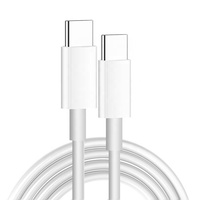 Kabel data tipe c, 1m 1.5m 2m 3A 60W PD QC3.0 ke usb c pengisian cepat