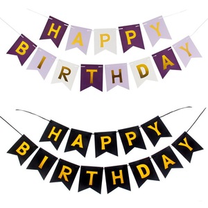 Tùy Chỉnh Swallowtail Bronzing Cờ Thư Biểu Ngữ Hạnh Phúc Sinh Nhật Đảng Trang Trí Đuôi Cá Màu Giấy Cờ - Product Image 3