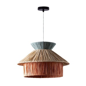 Lustre japonais rétro Wabi Sabi, luminaire suspendu rond à LED pour salon et salle à manger - Product Image 5