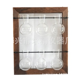<b>Wall</b> Mounted Hydroponic Plant <b>Display</b> Frame Wooden Rectangle With U Shaped Pole For Indoor Decoration - Product Image 1