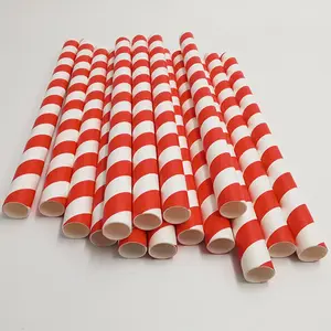 Kingwin Biodegradable Drinking Paper Straws Disposable Colored Drinking Juice Straws