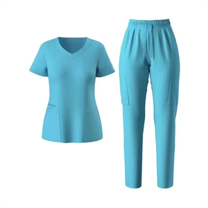 Custom Breathable Spandex Scrubs Uniforms Set with Blouses <strong>Shirts</strong> for Hospital Surgery Nurses Veterinary Clinic Pharmacy Workers - Product Image 4