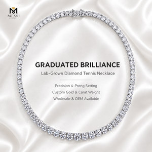 <span class=keywords><strong>Collana</strong></span> Tennis Messi Jewelry in Argento 925, <span class=keywords><strong>Oro</strong></span> 14K, <span class=keywords><strong>Oro</strong></span> <span class=keywords><strong>Bianco</strong></span> con Diamanti Personalizzati Creati in Laboratorio - Product Image 1