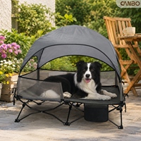 Lit pour chien CanboPet, pliable, rafraîchissant, portable, pour l'extérieur, respirant, surélevé, avec ombrage