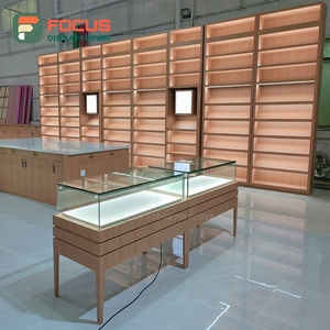 Portable Smoke Shop Display Cabinet Wood Glass Counter LED Light Tobacco Display Cabinet - Product Image 6