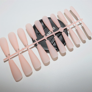 24 faux ongles press-on mats de qualité supérieure, design <span class=keywords><strong>amande</strong></span>, finition givrée, couleurs unies mélangées, lot de bandes vierges pour manucure - Product Image 3