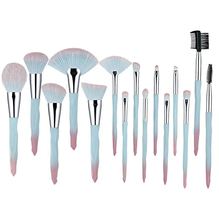 Custom Label Vegan Crystal Gothic Makeup Brushes Set 15 pcs Fancy Creative Holder Makeup Brush Set