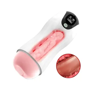 USB Charging Male Masturbation Toy Vibrates Suck Sound Vagina Cup Adult Sex Toy For Men