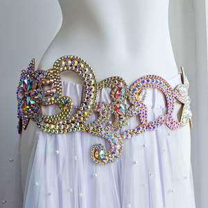 Chaîne de taille en daim strass de danse <span class=keywords><strong>orientale</strong></span> haut de gamme faite à la main exquise pour fille - Product Image 5