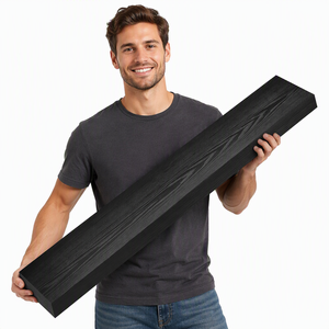 Vente en gros d'usine : Ensemble de 4 étagères flottantes murales modernes en bois noir, multifonctionnelles pour salle de bain, cuisine, salon - Product Image 6