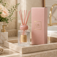 Meilleure Vente : Bouteille de diffuseur personnalisable de 120 ml avec bouchon, design décoratif de luxe sans flamme, pour parfum d'ambiance, en verre, pour diffuseur à bâtonnets.