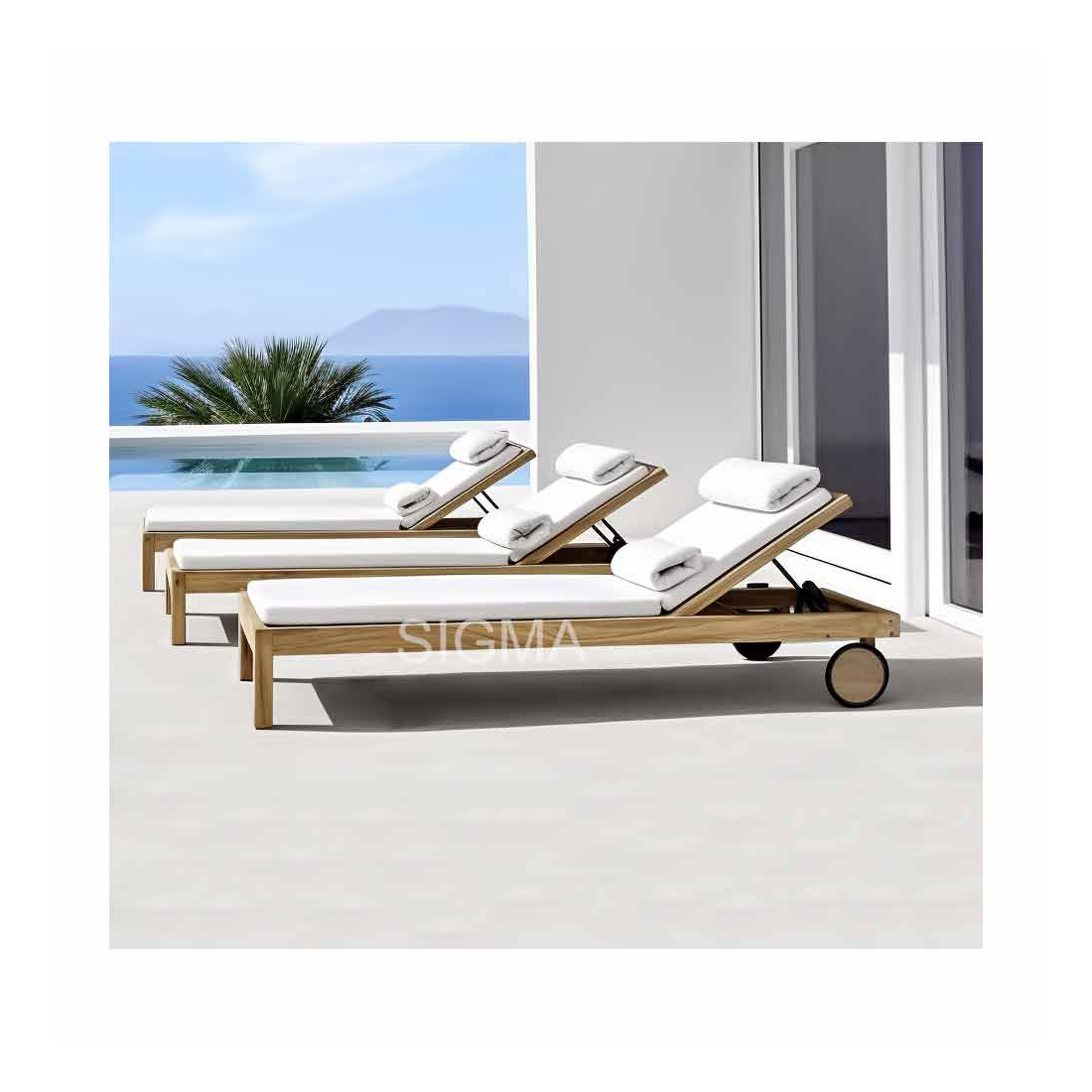 Hot Selling Estilo Modern Design Low Price Comfort Outdoor Pool Side Sunbed Garden Set Furniture Patio Lounge Sofa