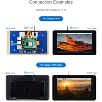 Raspberry Pi modul tampilan IPS kapasitif, layar sentuh 5 layar tampilan 7 inci DSI 800X480 Raspberry Pi 4B