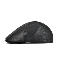 Béret en cuir Vintage pour homme et femme, chapeau plat, Vintage, Gatsby newboy, casquette Lvy de conduite