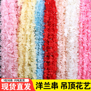 พวงมาลัยดอกกล้วยไม้ประดิษฐ์ ดอกไม้ผ้าไหม ตกแต่งเพดานงานแต่งงาน อุปกรณ์ประกอบฉากถ่ายภาพกลางแจ้ง ของตกแต่งบ้าน - Product Image 5