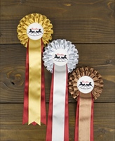 Ruban en satin personnalisé avec logo, accessoires pour récompenses, fleur en ruban, badge, remise de diplômes, jeux sportifs, courses d'animaux