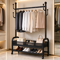 Séchoir à linge double mobile en métal de haute qualité pour balcon extérieur et salon, durable, autoportant, détachable, moderne