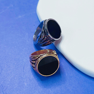 Anneaux pour <span class=keywords><strong>homme</strong></span> en acier inoxydable vintage avec logo personnalisé gravé en or 18 carats, anneaux <span class=keywords><strong>de</strong></span> saint Christophe <span class=keywords><strong>Da</strong></span> <span class=keywords><strong>Vinci</strong></span>, anneaux <span class=keywords><strong>de</strong></span> boussole vintage, anneaux en pierre d'onyx - Product Image 3