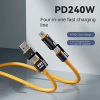Chargeur USB C 4-en-1 240W Haute Vitesse 4 1 Câble de Charge Rapide OEM pour IPHONE pour Samsung pour Xiaomi pour Huawei OnePlus Pure