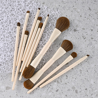 Ensemble de 7 pinceaux de maquillage professionnels beige pour les yeux, manche en nylon doux, logo personnalisé, couleur personnalisée, vente en gros