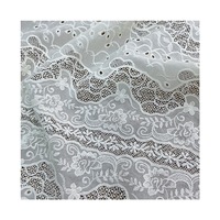 Tissu en maille florale respirant et hydrosoluble, dentelle 100% coton pour robe brodée ou hawaïenne, tissu en coton