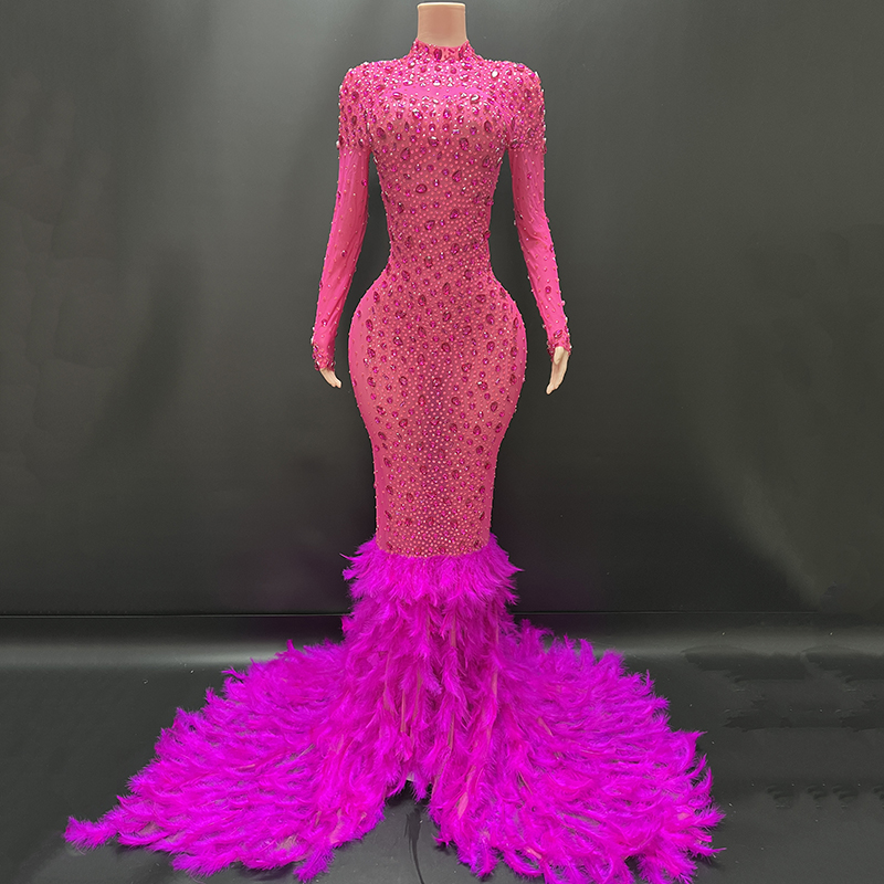 open lace back dress Elegant Hot Pink Long Prom Dresses fg2342 – formalgowns main image 0