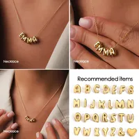 eManco Stylish 3D Bubble Letter Pendant for Jewelry Making Stainless steel gold Plated Uppercase Letters A-Z DIY Accessory