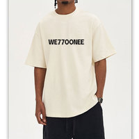 T-shirt de marque personnalisée avec lettre en gel de silice streetwear pour hommes t-shirt essentiel surdimensionné en coton lourd