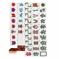 Jeu de Mahjong Américain Personnalisé Coloré en Stock, pour 4 Joueurs, Durable, Étanche, Moderne, Portable, en Acrylique, Marque JJ, Divertissement