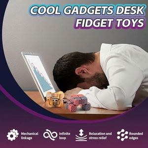 Ensemble de jouets anti-stress en plastique avec cube rotatif et rouleau de massage pour enfants et adultes - Soulagement du stress, soutien à la concentration, anti-anxiété - Product Image 4