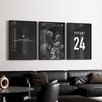 HAOWAI OEM/ODM Kobe Bryant Mamba Mentality Définition Posters Bundle LA Lakers Print NBA Black Mamba Basketball Print Wall Art