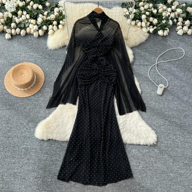 knee length dresses for ladies Lola Netted Dress Noir M main image 1
