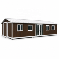 Cabaña Prefabricada en Contenedor de 40 pies con Acabado Exterior de Madera, Casa Modular para Resorts, Campamentos y Proyectos Turísticos