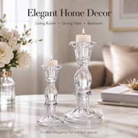 Porte-bougies géométriques facettés en cristal transparent faits à la main, écologiques, pour les mariages, la maison et la décoration de table d'événements