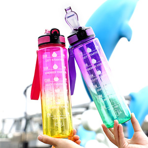 Bouteille d'<span class=keywords><strong>eau</strong></span> réutilisable transparente <span class=keywords><strong>de</strong></span> 32 oz pour le sport et la salle <span class=keywords><strong>de</strong></span> sport, avec logo personnalisé 2025, nouveaux produits, vaisselle en plastique avec paille - Product Image 6