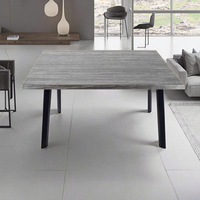 Table de salle à manger extérieure moderne en bois flotté 1200*800MM, de luxe, étanche, extensible, en bois Werzalit, pour café, hôtel, chambre à coucher, salle à manger
