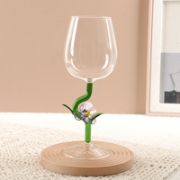 Verres à pied en forme de rose, gobelets à vin rouge en borosilicate de haute qualité, verrerie créative et unique pour le vin