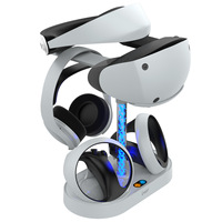PS VR2 Siège de charge arc-en-ciel magnétique PSVR2 Chargeur de siège à poignée avec lumières RVB éblouissantes Peut être stocké Lunettes Casque