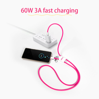 Câble de charge rapide tressé en nylon 4-en-1 PD 60W 1,25 m pour iOS, voiture et ordinateur, certifié CE RoHS, prix usine, OEM