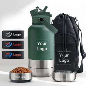 Custom Pet Feeder 1000ml 32oz Thermal <b>Flask</b> Travel Camping Insulated Double Wall 3 in 1dog Water Bottle Stainless Steel - Product Image 5
