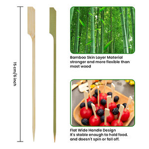 Brochetas de Bambú para Barbacoa, Resistentes al Calor, Antiadherentes, con Mango Largo, Ecológicas, Palillos para <span class=keywords><strong>Kebab</strong></span> - Product Image 4