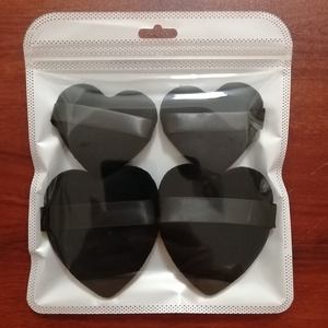 พัฟแป้งรองพื้นผ้าฝ้าย100% รูปหัวใจพร้อมริบบิ้นแป้งพัฟเครื่องสำอางดีไซน์ใหม่ - Product Image 3