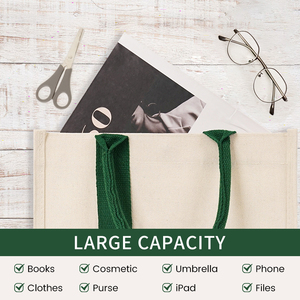 Tự Nhiên Bông Vải Tái Sử Dụng Hàng Tạp Hóa Túi Biểu Tượng Tùy Chỉnh Sinh Thái Thân Thiện Với Đám Cưới Bãi Biển Tote Với Công Suất Lớn - Product Image 5