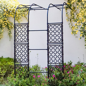 Arche de treillis en fer avec motif en losange pour plantes grimpantes de jardin extérieur – Support durable - Product Image 3