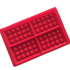 4 Cavity Waffle Silicone Mold Cake Chocolate <b>Craft</b> Candy Soap Baking Mold - Product Image 2