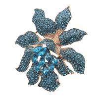 Broches d'orchidées brillantes en cristal, pour femme, bijoux tendance, cadeau idéal, collection