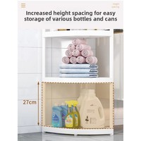 Étagère d'angle triangulaire mobile à trois niveaux en plastique pour salle de bain, avec rangement pour usage domestique