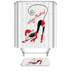 <span class=keywords><strong>Rideau</strong></span> de douche en polyester imperméable de conception de noël <span class=keywords><strong>rideau</strong></span> de fenêtre de <span class=keywords><strong>baignoire</strong></span> résistant à la moisissure créatif - Product Image 3
